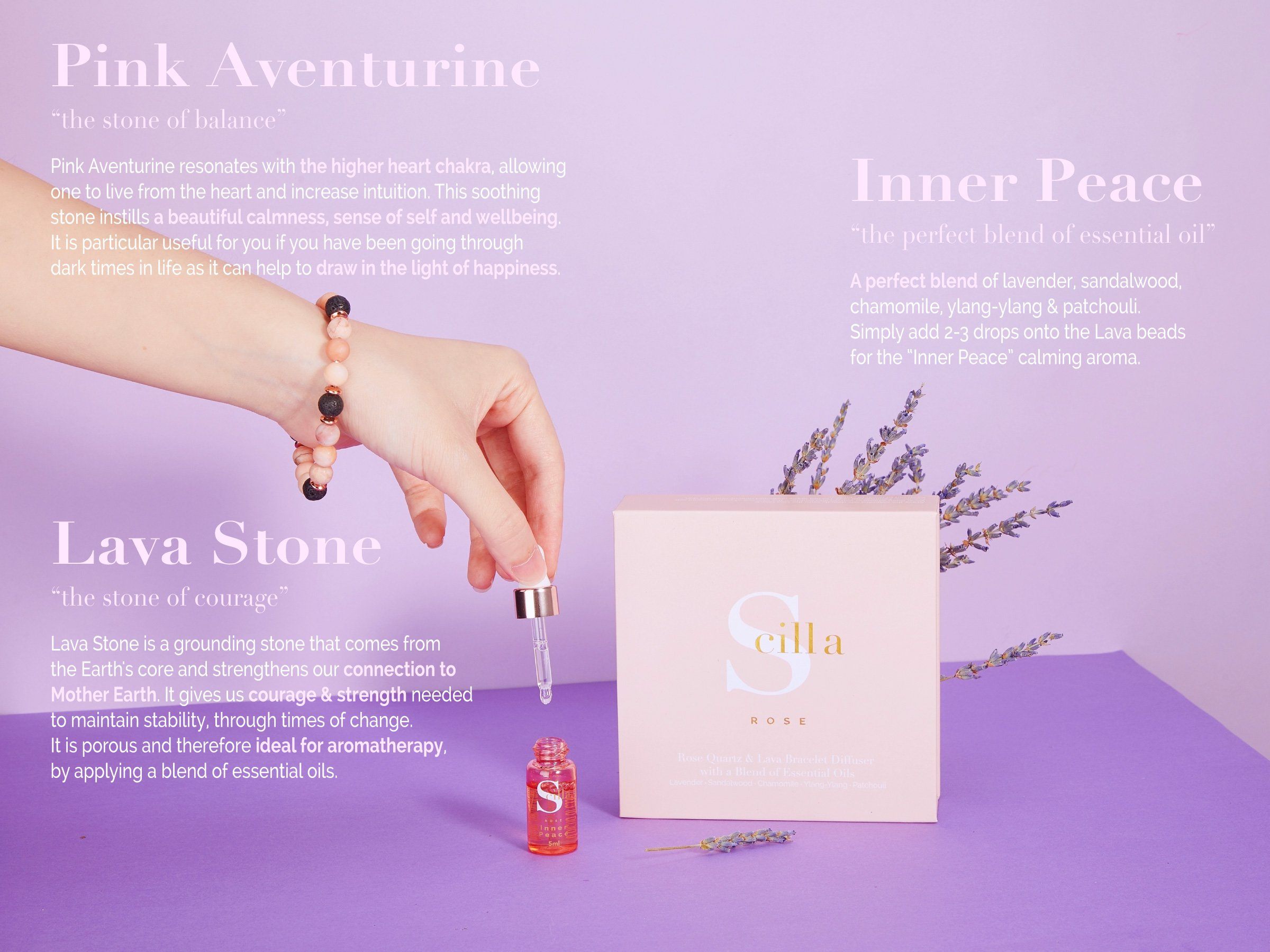 Harmony and Serenity Crystal-Infused Candle and Essential Oil Bracelet –  Scilla Rose