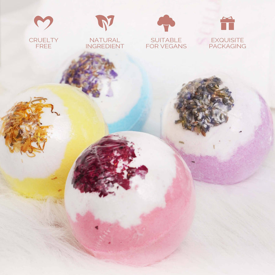 Aromatherapy Bath Bomb Gift Set – Luxurious 4-Piece Collection for Skin Nourishment & Relaxation | Pre-Sale Dispatching End of November Bath Bombs Scilla Rose 