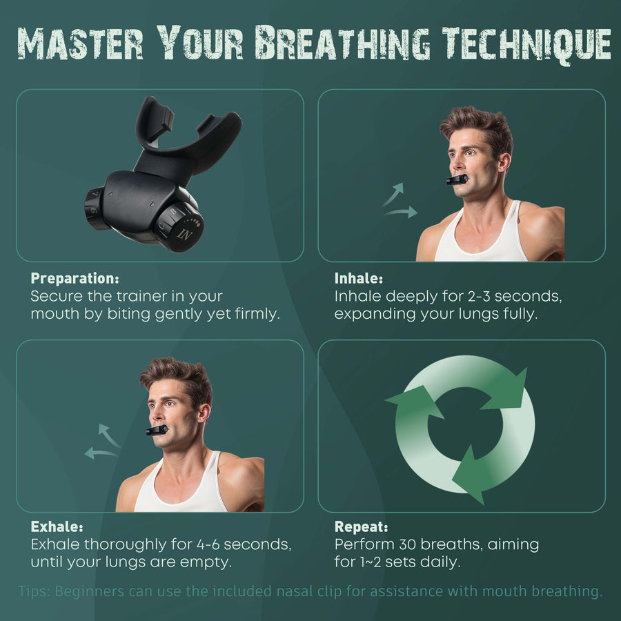 Bodyssey ABT-X Respiratory Muscle Trainer - Breathing Training Device for Lung Exercise and Strengthening(Matte Black) Breathing Trainer Bodyssey 