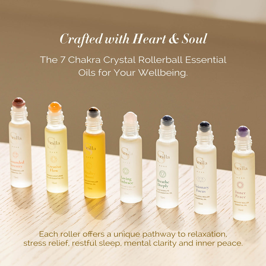 Creative Flow – Sacral Chakra Crystal Essential Oil Rollerball | Aromatherapy for Creativity, Joy & Emotional Warmth Aromatherapy Scilla Rose 