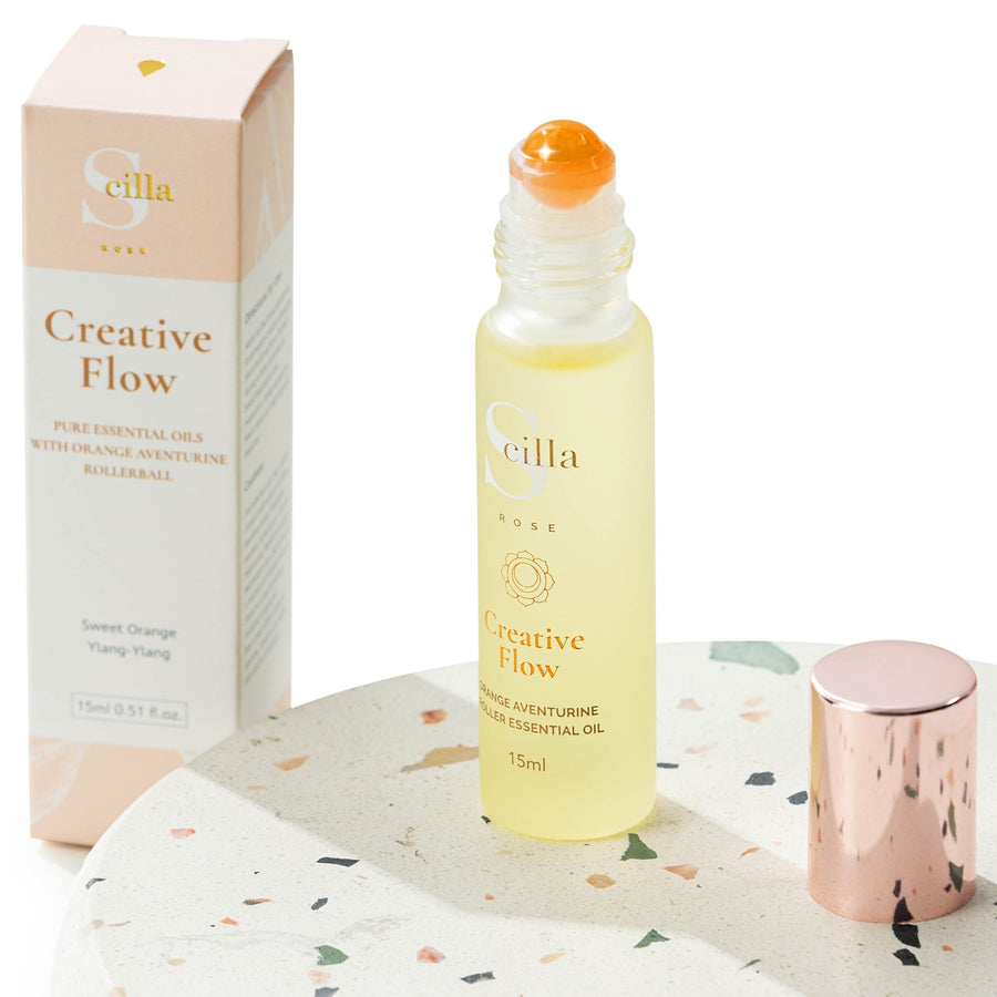 Creative Flow – Sacral Chakra Crystal Essential Oil Rollerball | Aromatherapy for Creativity, Joy & Emotional Warmth Aromatherapy Scilla Rose 