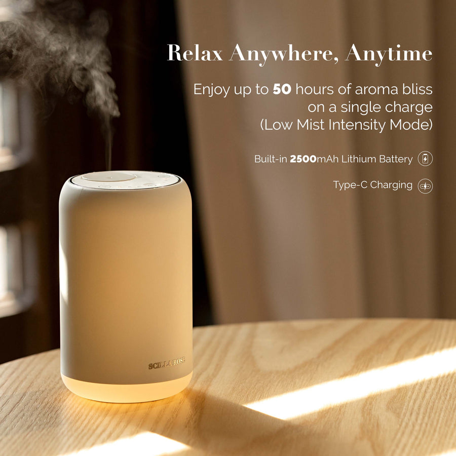 Serenity Waterless Essential Oil Diffuser - Portable, Rechargeable Aromatherapy for Home, Car, & Beyond Aromatherapy Scilla Rose 