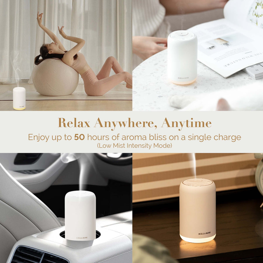 Serenity Waterless Essential Oil Diffuser - Portable, Rechargeable Aromatherapy for Home, Car, & Beyond Aromatherapy Scilla Rose 